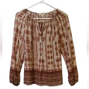 Lucky Brand Loose Sheer Top Size Small